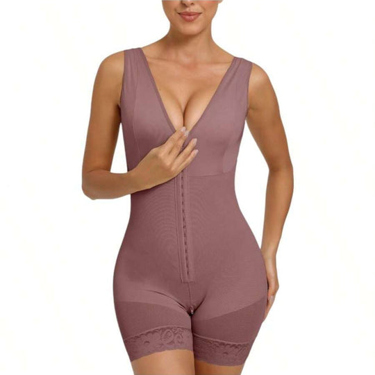 Fajas Colombianas Women’s Shapewear Full Body Sculpting Bodysuit, Smooth Fit Waist Trainer, Hip Smoothing Compression Shaper with Zipper Crotch