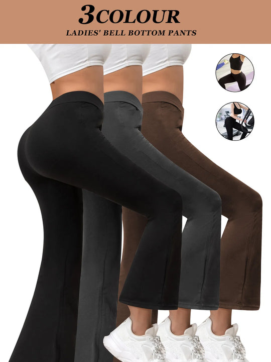 3-Pack Flare Yoga Pants - Soft High-Waist Studio Set
