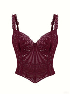 European And American Cut Out Corset Chest Vest Asymmetrical Floral Retro French Fishbone Tight Waist Corset Shapewear