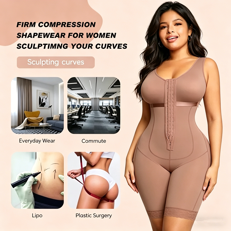 Women Colombianas Shapewear For Women Tummy Control Post Surgery Full Body Shaper Butt Lifter With Zipper Crotch