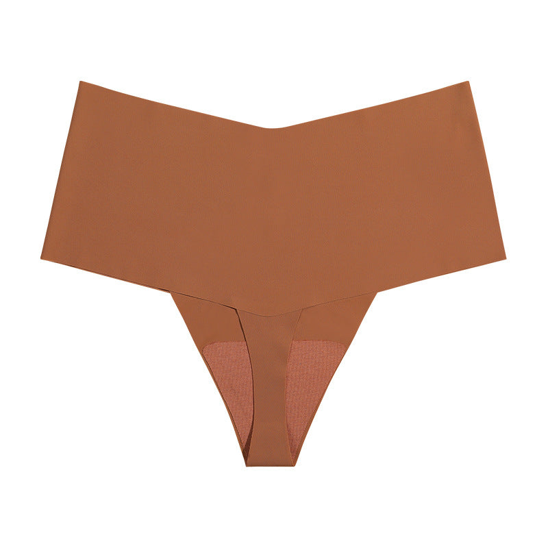 Women’s High Waist Seamless Underwear – Ice Silk Breathable Panties with Cotton Crotch