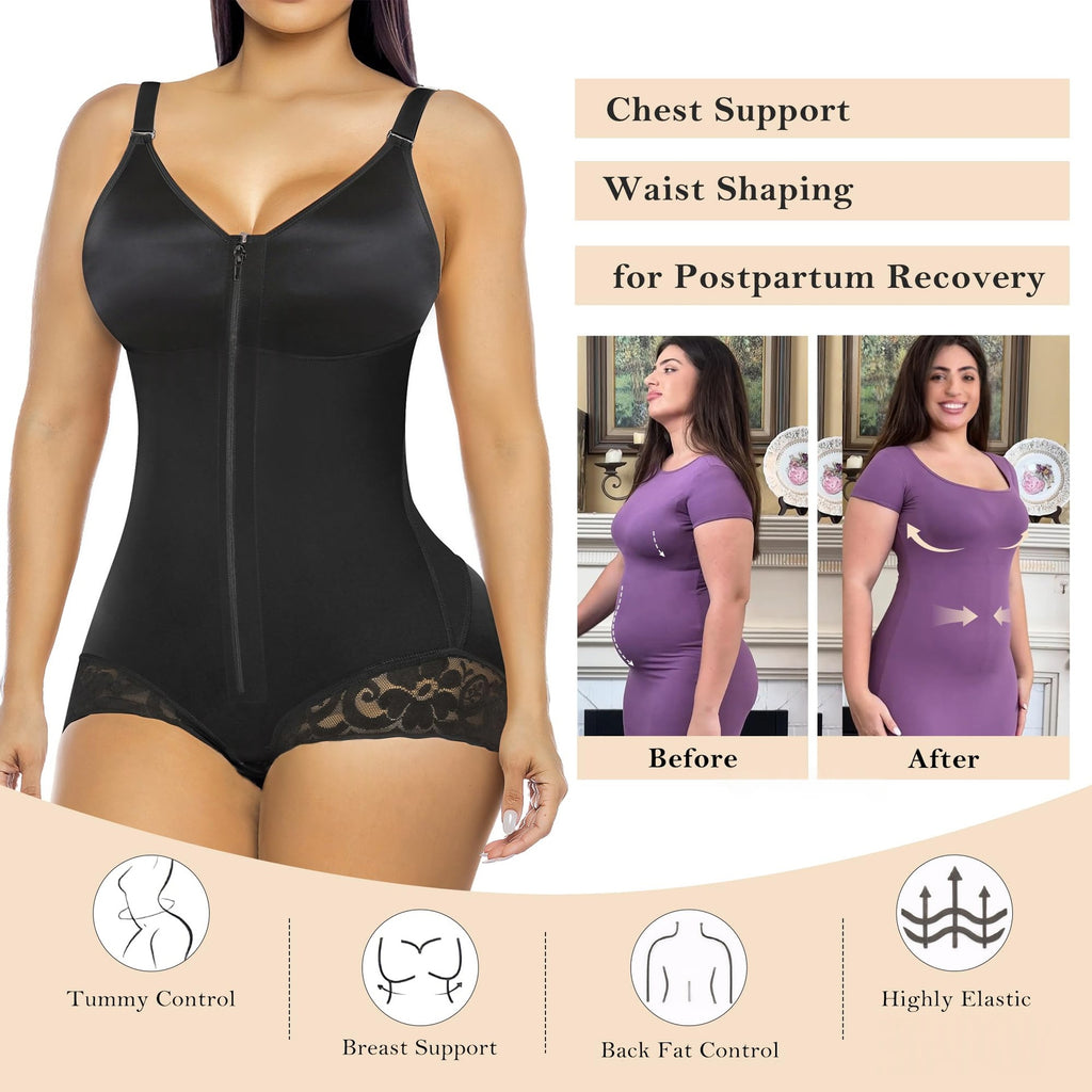 Enhanced Compression Slimming One-piece Bodysuit Plus Size