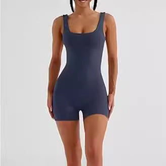 Sleeveless Yoga Jumpsuit for Women – Seamless Sling Strap Workout Romper
