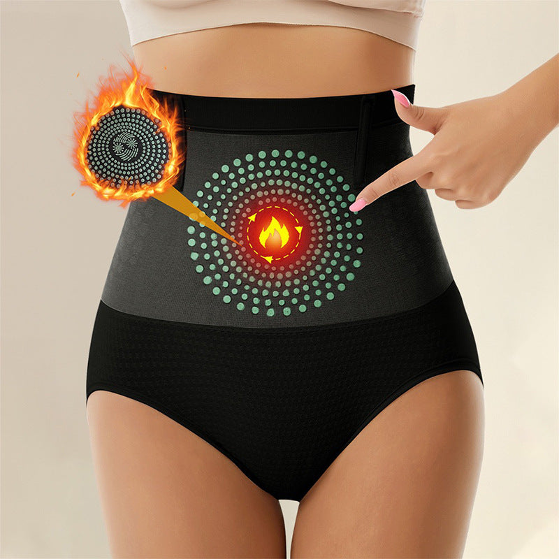 Cross-Border Seamless High-Waisted Warm Tummy Control Pants Postpartum Body Shaping Pants Plus Size Waist Cincher Butt Lift Anti-Roll Underwear