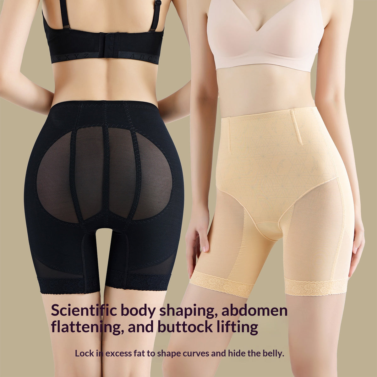 Tummy-control Breathable Mesh High-compression Tummy-flattening Shapewear Pants