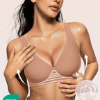Women’s Deep V Wireless Push-Up Bra – Seamless T-Shirt Bra for Comfortable Everyday Support