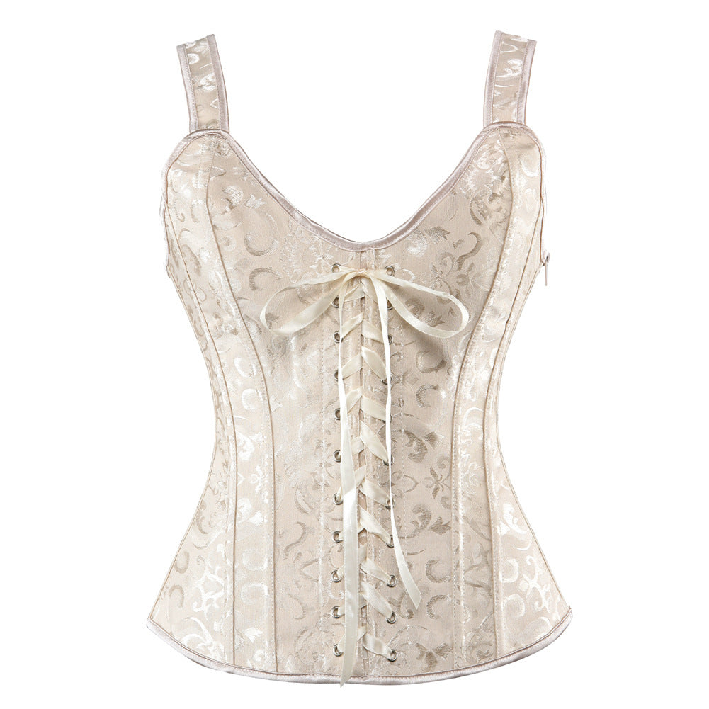 Fashion Halter Zipper Jacquard Ladies Shapewear