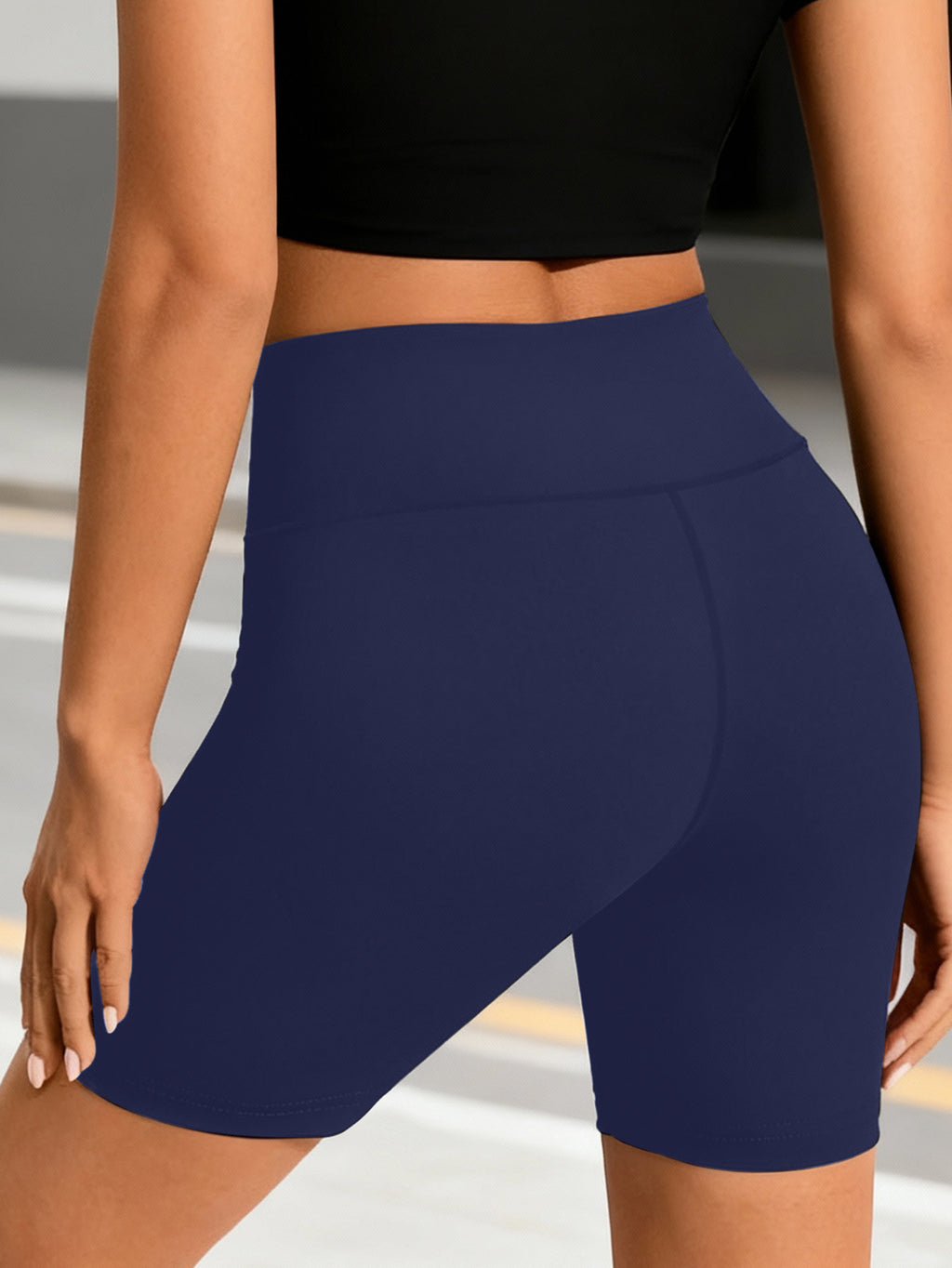 Women High Waisted Biker Shorts, Soft Stretch Tummy Control Yoga Shorts For Workout Gym Athletic