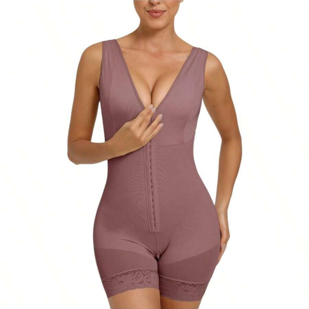 Fajas Colombianas Women’s Shapewear Full Body Sculpting Bodysuit, Tummy Control Waist Trainer, Hip Lifter Compression Shaper with Zipper Crotch