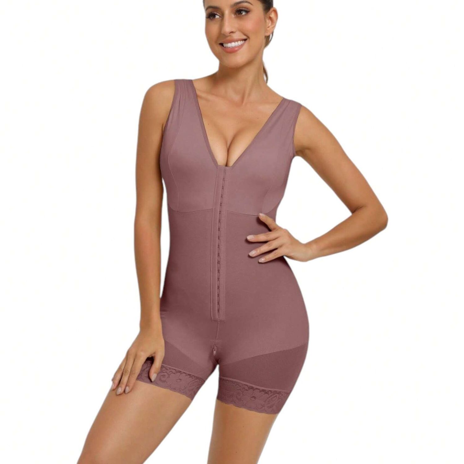 Fajas Colombianas Women’s Shapewear Full Body Sculpting Bodysuit, Tummy Control Waist Trainer, Hip Lifter Compression Shaper with Zipper Crotch
