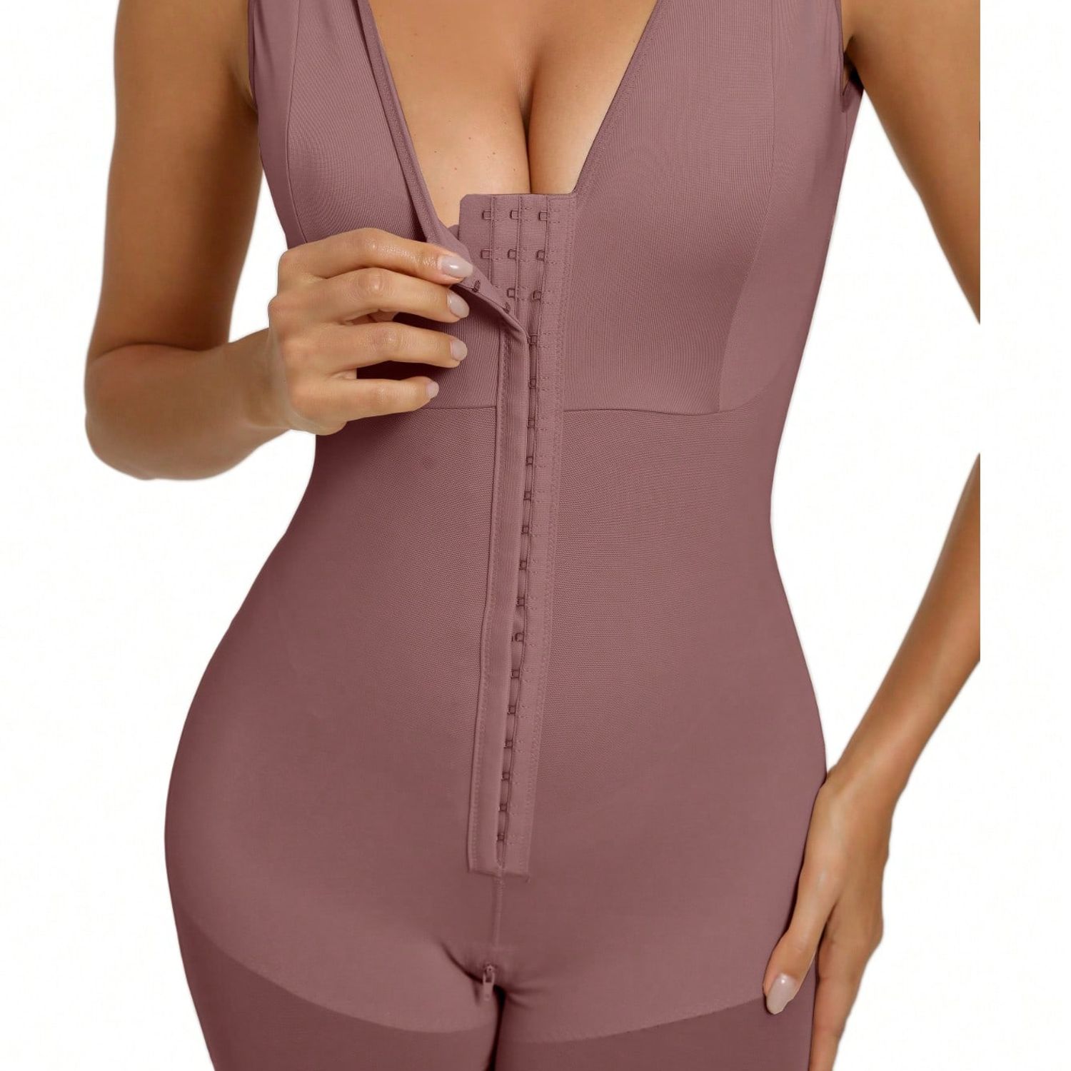 Fajas Colombianas Women’s Shapewear Full Body Sculpting Bodysuit, Tummy Control Waist Trainer, Hip Lifter Compression Shaper with Zipper Crotch