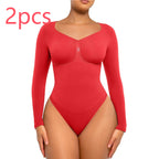 Plus Size Postpartum Hip Lifting Seamless Shapewear 2pcs
