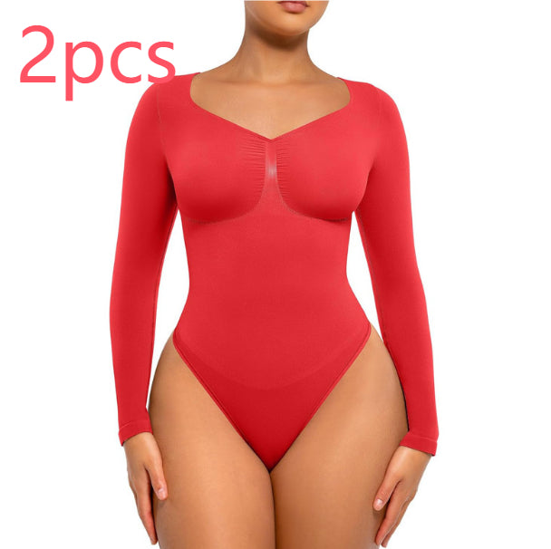 Plus Size Postpartum Hip Lifting Seamless Shapewear 2pcs