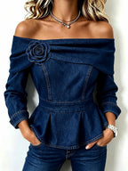 High-end Floral-decorated Waist-cinching Slimming Top