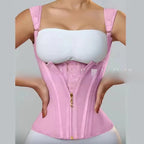 Latex Vest-style Zip-and-button Sports Shapewear For A Toned Midsection