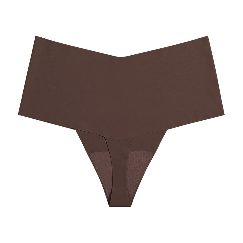 Women’s High Waist Seamless Underwear – Ice Silk Breathable Panties with Cotton Crotch