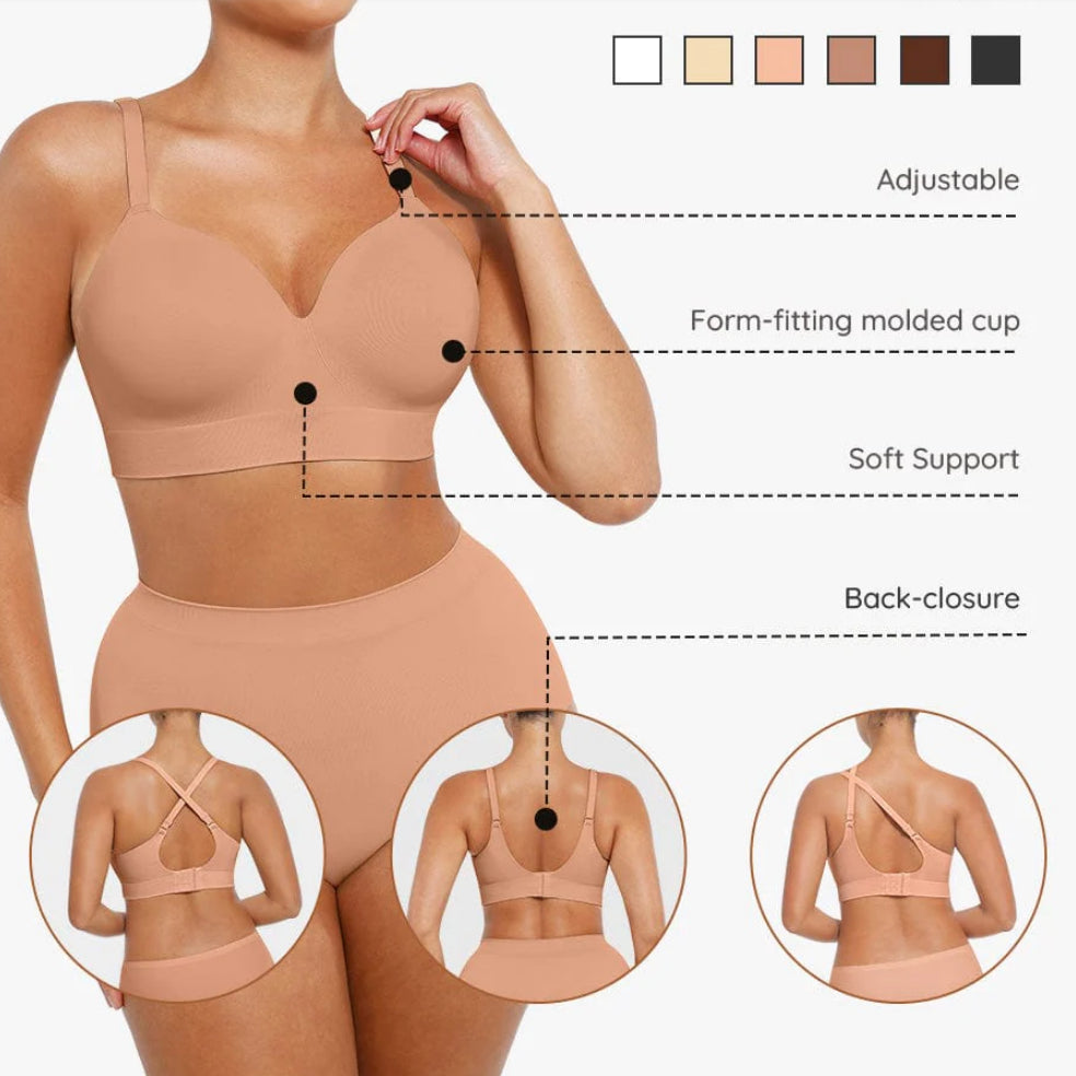 Seamless Wireless Bust Support Shapewear Bra