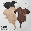 Ss-border Seamless Short-sleeve Bodysuit Shapewear With Waist Cinching, Abdominal Shaping, And Thong Tight-fitting Body Suit