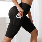 Seamless Hip-lifting Waist-slimming High-waisted Yoga Shorts For Fitness And Tummy Control