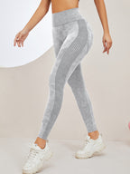 Women Seamless Washed Yoga Leggings High Waist Tummy Control Butt Lifting Ribbed Workout Gym Athletic Pants