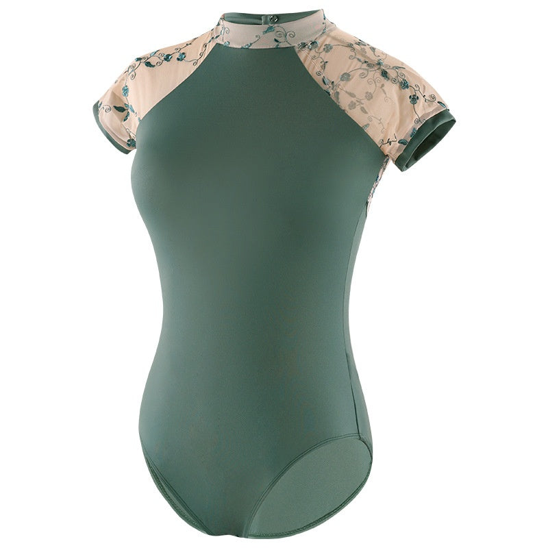 New Shapewear Stand Collar Short Sleeve Female Ballet Practice Clothes