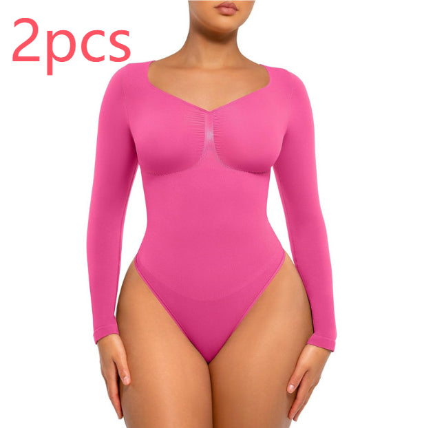 Plus Size Postpartum Hip Lifting Seamless Shapewear 2pcs