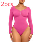 Plus Size Postpartum Hip Lifting Seamless Shapewear 2pcs