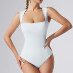 Square Neck Seamless Bodysuit for Women – SculptFit Sleeveless Shapewear Top