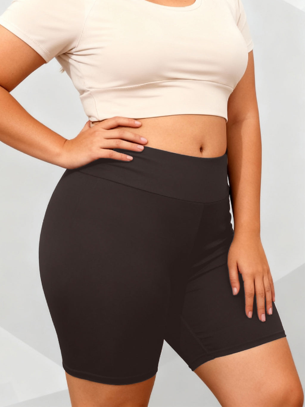 Plus Size Biker Shorts For Women High Waist Tummy Control Soft Stretch Workout Yoga Compression Shorts
