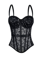 Cross-Border European And American Style Lace Bra With Camisole For Women, High-End Outerwear Shapewear With Push-Up Fishbone Bra