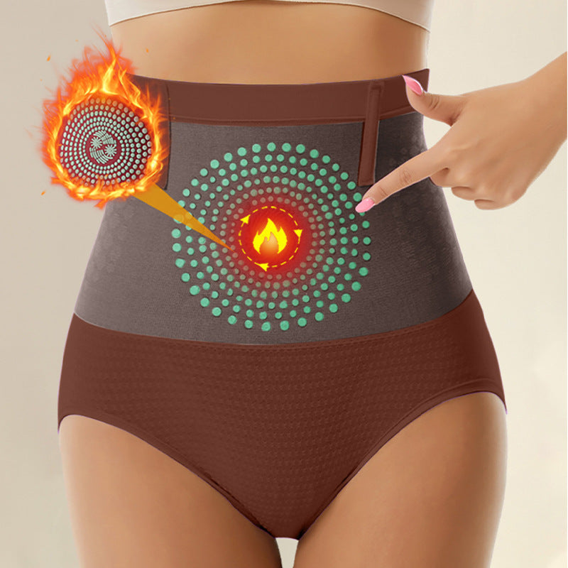 Cross-Border Seamless High-Waisted Warm Tummy Control Pants Postpartum Body Shaping Pants Plus Size Waist Cincher Butt Lift Anti-Roll Underwear