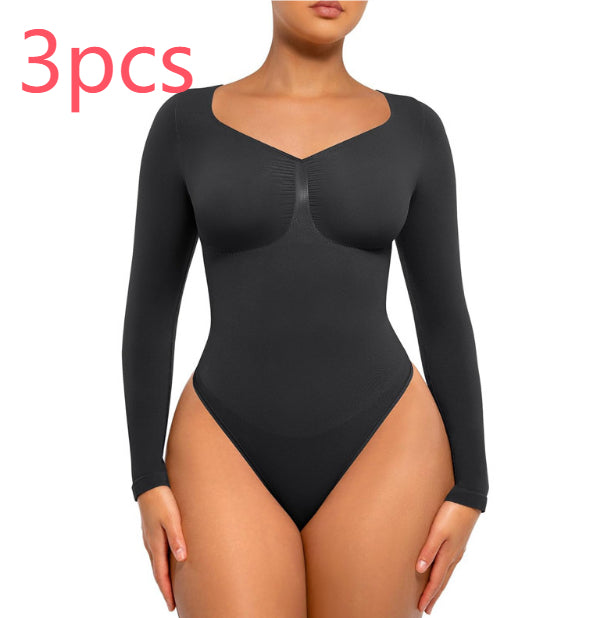 Plus Size Postpartum Hip Lifting Seamless Shapewear 2pcs