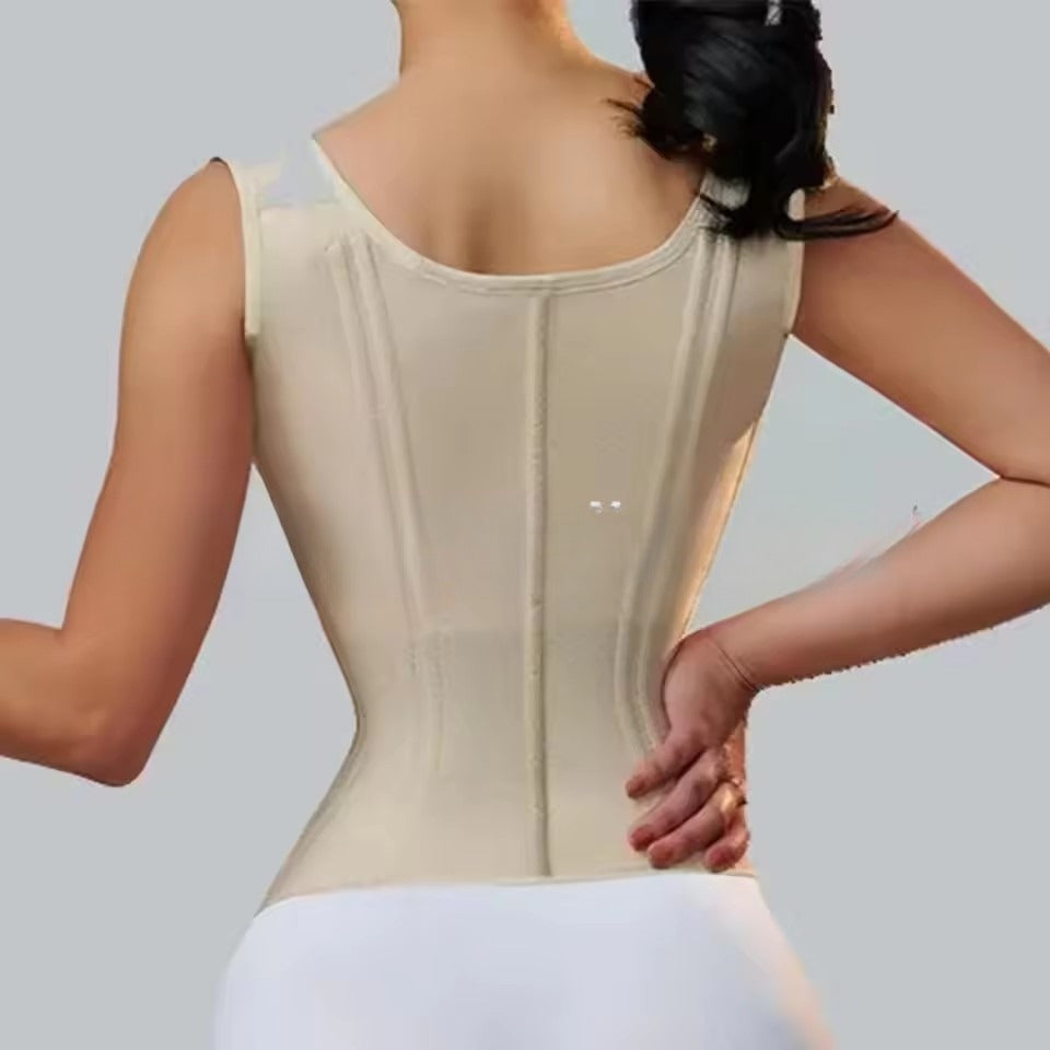 Latex Vest-style Zip-and-button Sports Shapewear For A Toned Midsection