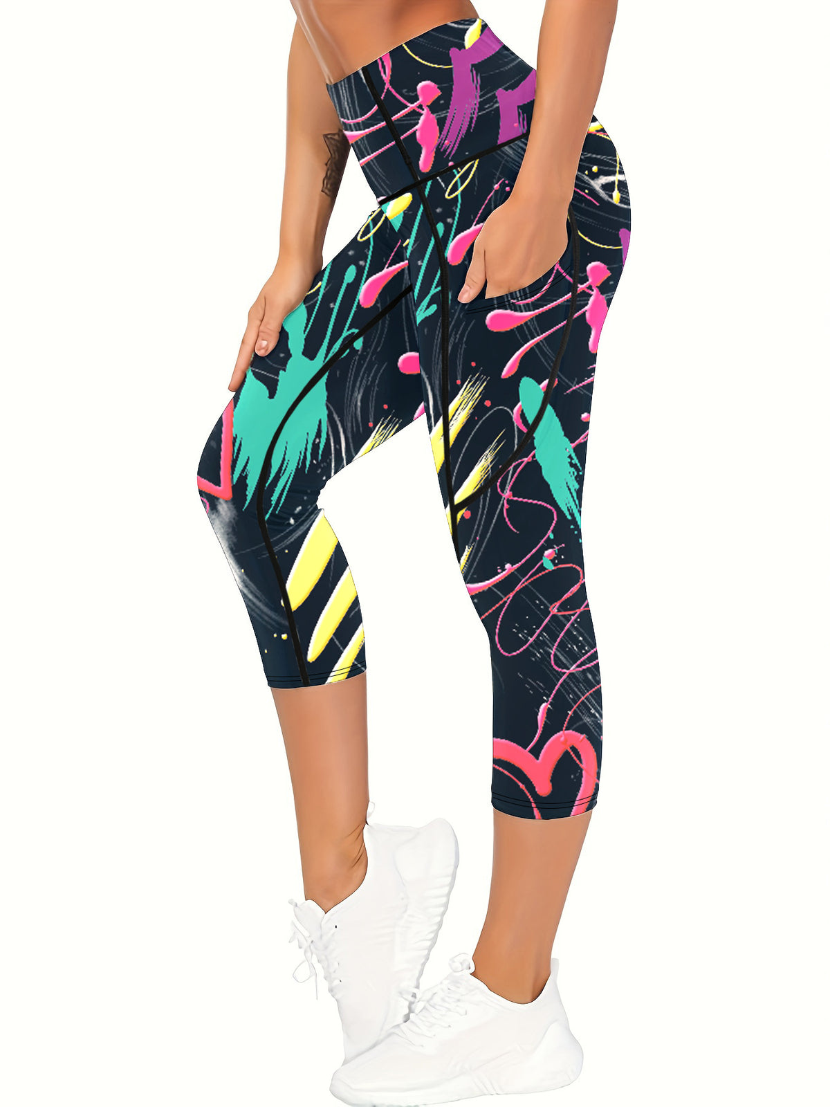 Cross-Border Yoga Pants With Print, Foreign Trade Fitness Pants, Butt-Lifting High-Waisted Tummy Control Outdoor Sports Leggings For Women, Cross-Border Hot Sale