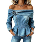 High-end Floral-decorated Waist-cinching Slimming Top