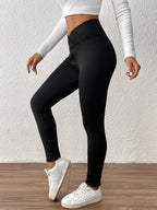 Popular Cross-Border Yoga Pants With Fleece, Cross High-Waisted, Breathable, Butt-Lifting, Tummy Control, Sports Outdoor Leggings For Women