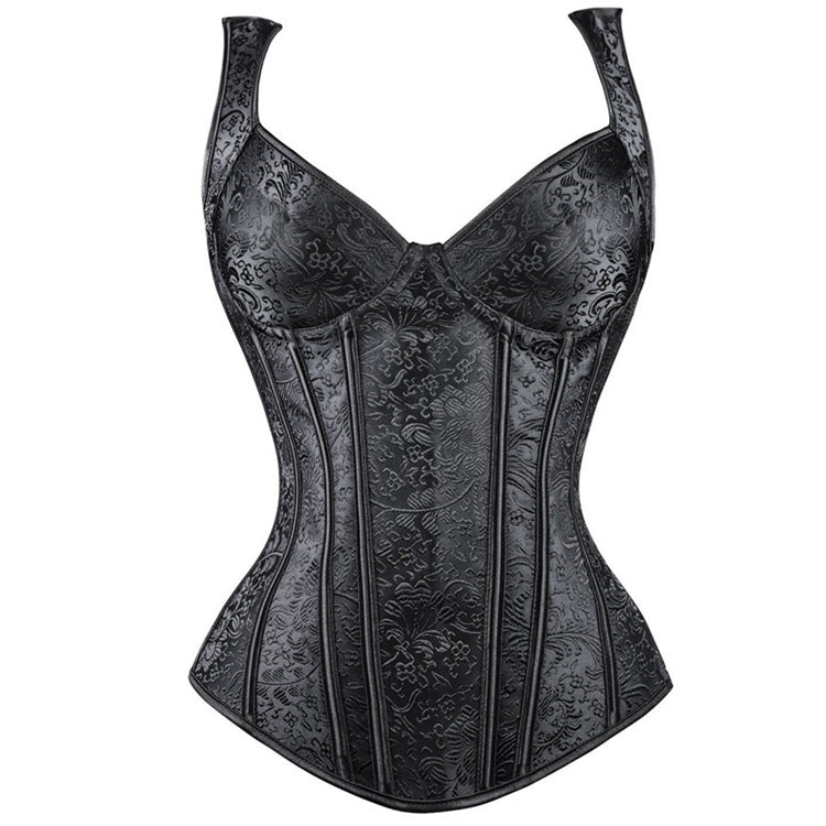 Halter Neck Zipper Jacquard Pattern Ladies Shapewear