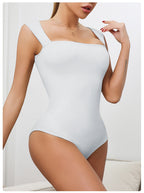 Square Neck Seamless Bodysuit for Women – SculptFit Sleeveless Shapewear Top