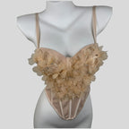 Heavy-duty Rhinestone-embellished Mesh Floral Shapewear Corset