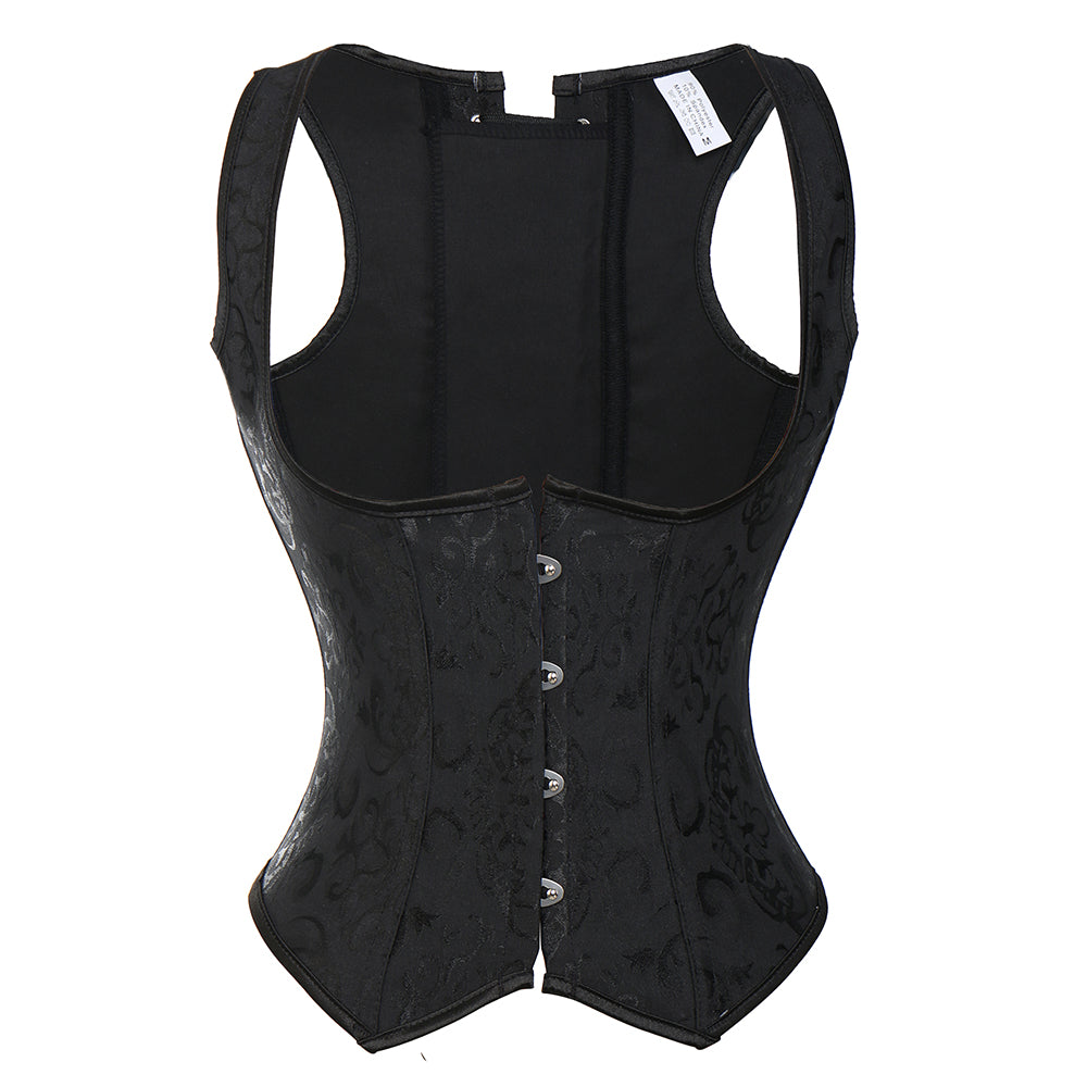 Halter Neck Zipper Jacquard Pattern Ladies Shapewear