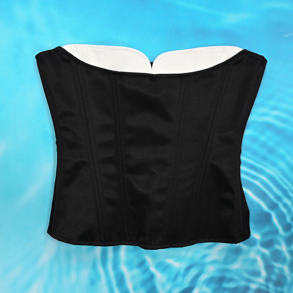 Double Layer Steel Rib Contrast Color Corset Sexy Push Up Shapewear
