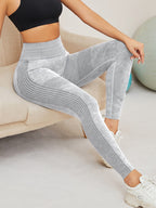 Women Seamless Washed Yoga Leggings High Waist Tummy Control Butt Lifting Ribbed Workout Gym Athletic Pants