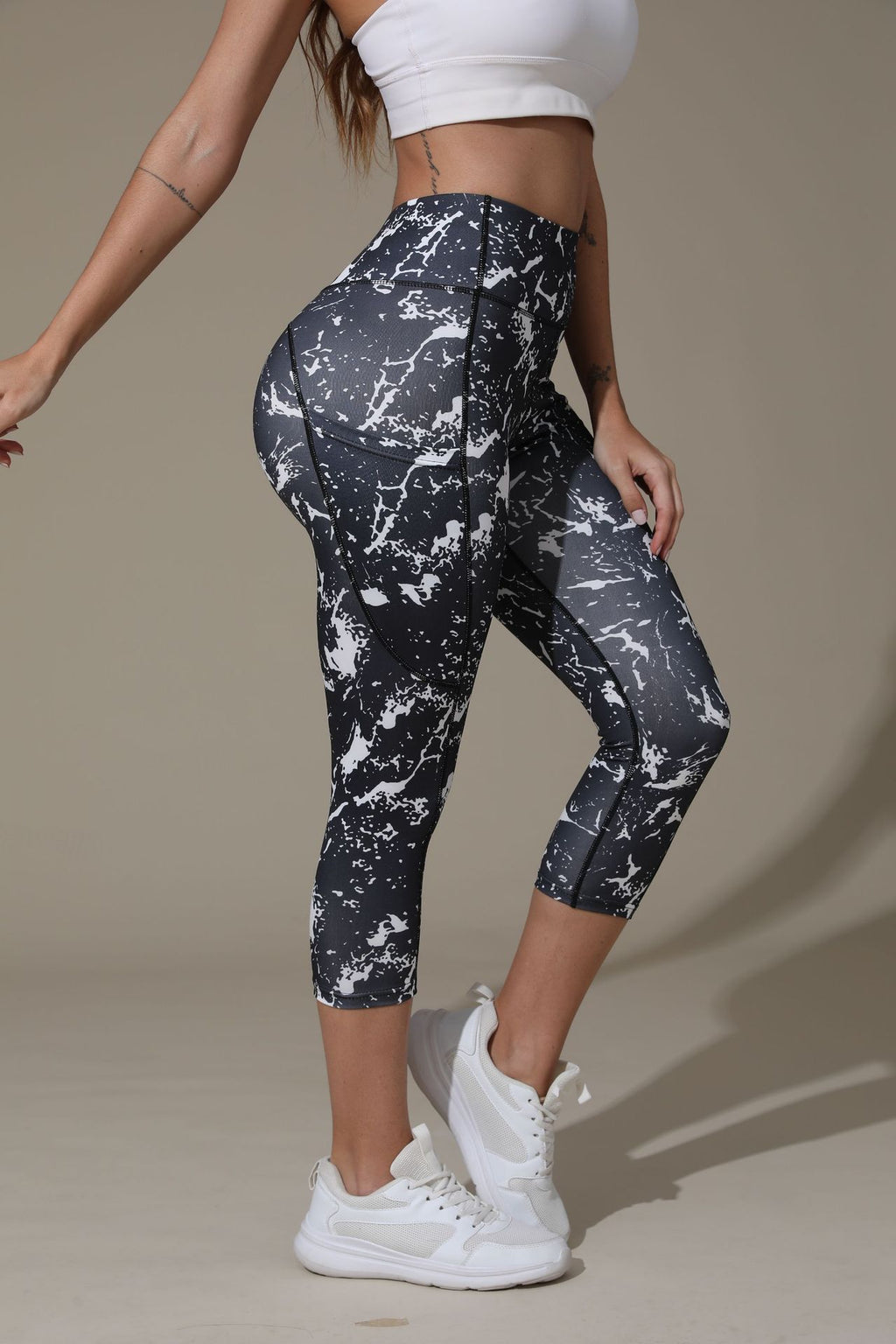 Cross-Border Yoga Pants With Print, Foreign Trade Fitness Pants, Butt-Lifting High-Waisted Tummy Control Outdoor Sports Leggings For Women, Cross-Border Hot Sale