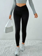Popular Cross-Border Yoga Pants With Fleece, Cross High-Waisted, Breathable, Butt-Lifting, Tummy Control, Sports Outdoor Leggings For Women