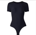 Black bodysuit on a white background