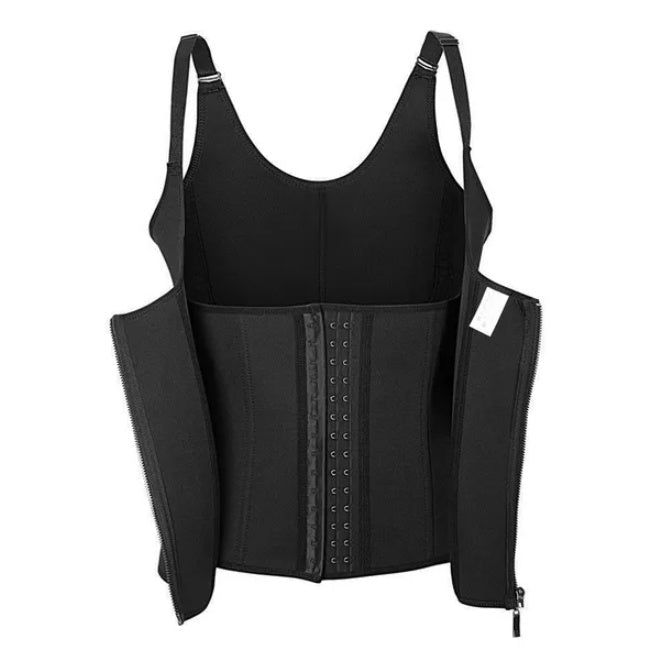 Zipper Waist Trainer Corset for Women – Tummy Control Body Shaper with Back Support