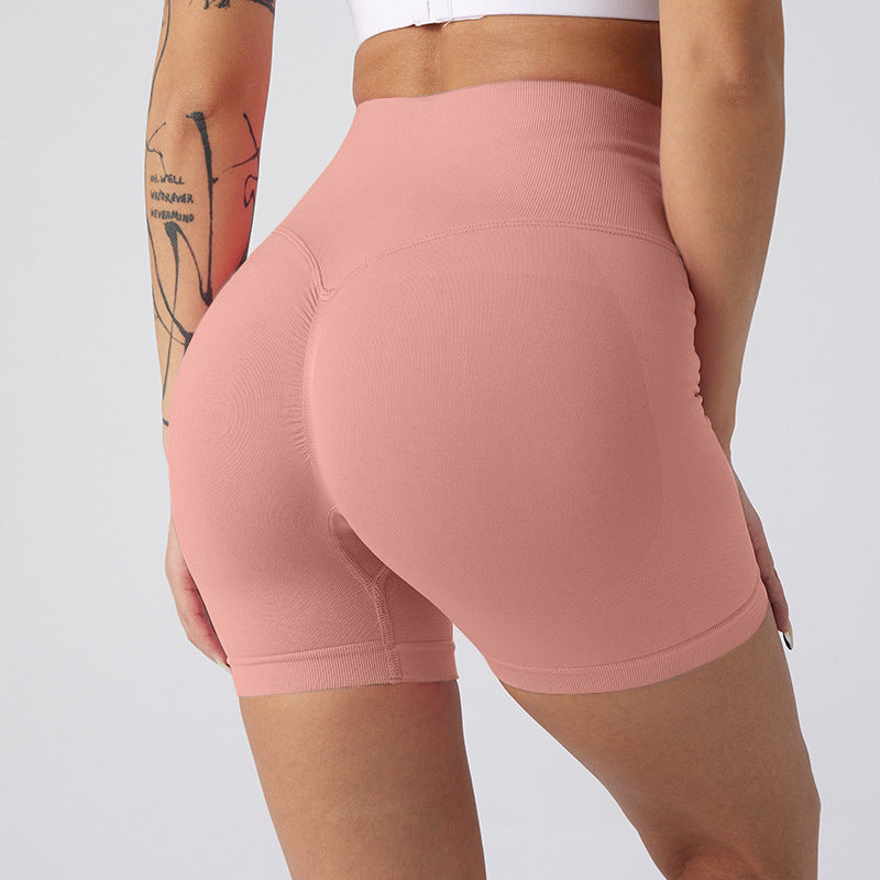 Summer New High-Waisted Butt-Lifting Fitness Pants For Women, Sports Tummy Control Cycling Leggings, Peach Butt Yoga Shorts