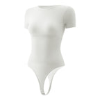 Ss-border Seamless Short-sleeve Bodysuit Shapewear With Waist Cinching, Abdominal Shaping, And Thong Tight-fitting Body Suit