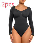 Plus Size Postpartum Hip Lifting Seamless Shapewear 2pcs