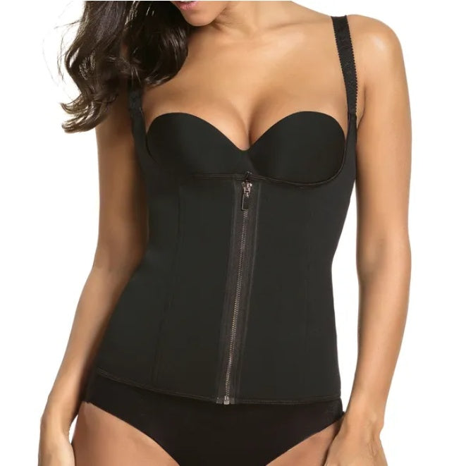 Zipper Waist Trainer Corset for Women – Tummy Control Body Shaper with Back Support